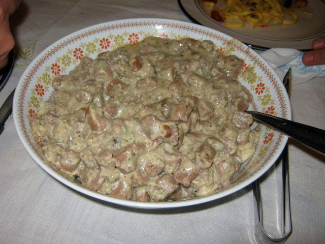 Chestnut gnocchi with mushroom sauce