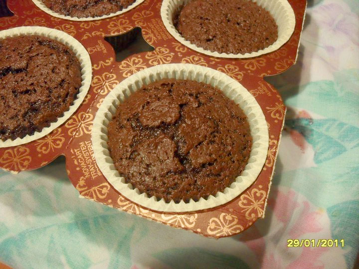 Muffin muffin with chocolate and white