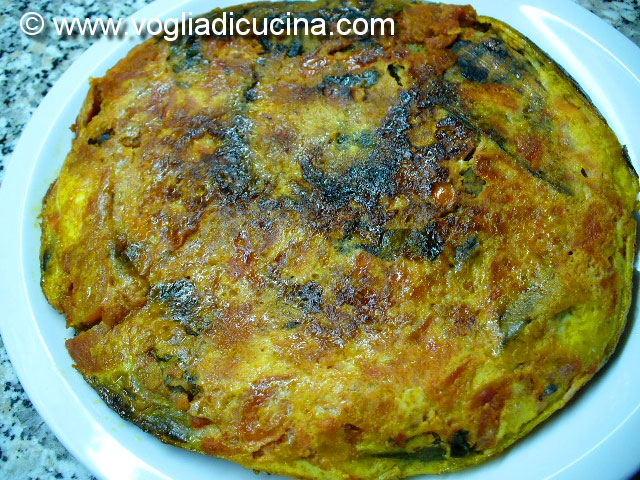 Light omelette steamed with eggplants