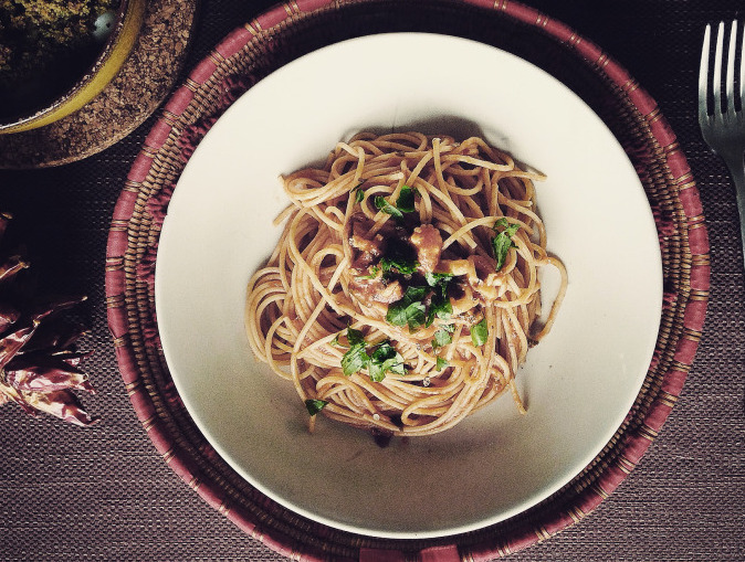 Spaghetti al sugo e seppioline
