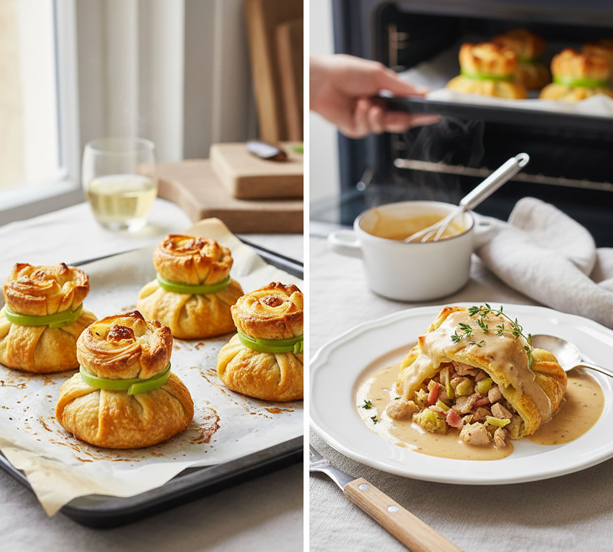 Fagottino croccante ripieno di tacchino e verdure