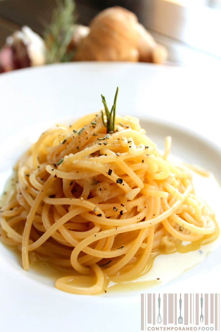 Spaghetti aglio olio e zenzero
